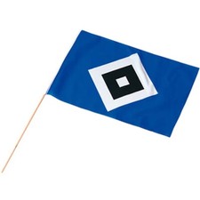 HSV Fahne mit Stock Hamburger SV Stockfahne Logo Raute Flagge 45 x 30 Fanartikel