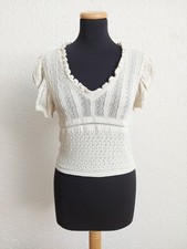 Beige creme Häkel Strick Bluse von Zara, Gr. M