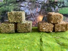 Krippenzubehör 6 Stück Heu- bzw. Strohballen 4,5x3,5x2,5 cm Handarbeit