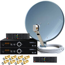 2-TV Full HD Sat-Anlage Gibertini 65cm ALU Spiegel 2x HDTV Sat-Receiver Twin LNB