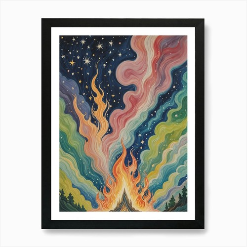Fire the sky no2 - sky, kunstdruck