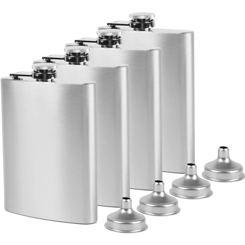 Edelstahl flachmann set - flachmann, 4