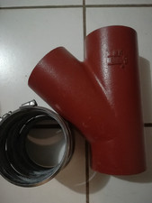 SML - Guß Abzweig mit 45 Grad alle Zuläufe DN 100/110 neu + 3 neue Dichtschellen