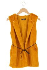 STYLEBOOM Damen Fellweste Gelb Gr. XS Ärmellos Modisch Casual Polyester