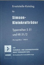 Ersatzteile-Katalog Ersatzteilliste Simson S51 Schwalbe KR51/2 Ausgabe 1981 Buch