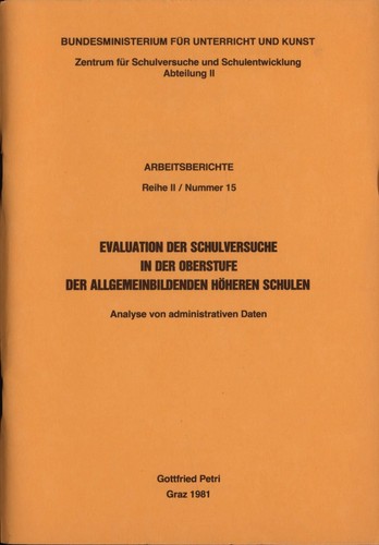 Evaluation der schulversuche - der,