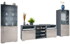 Wohnwand Lowboard Vitrine