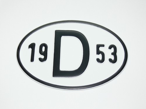 Schild 1953 alu geprägt - d-schild,