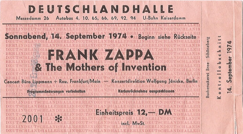 Frank zappa concert 1974 - ,