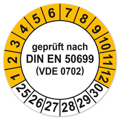 Prüfplakette din 50699 - din, vde