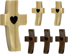 6 Stück Geschnitzte Holzkreuz