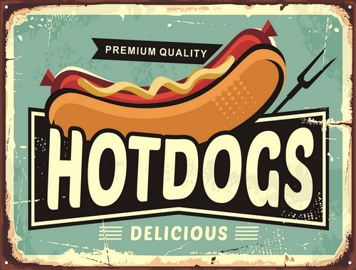 Nummernschild zinn hot dogs - in,