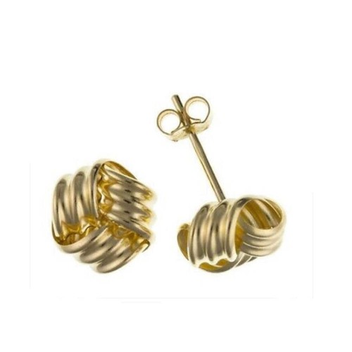 Gelbgold knoten ohrstecker - gelbgold,