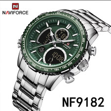 Herren Uhr Edelstahl Luxus Sportuhr Digital Quarz wasserdicht Armee Uhr