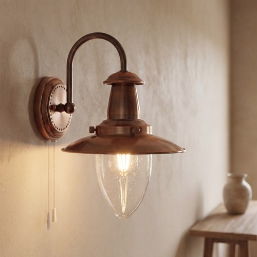 Wandlampe maritim kupfer glas - wandlampe,
