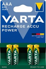 4 Stück Micro POWER Akku AAA VARTA 800mAh perfekt für DECT HR03 NiMh Blister