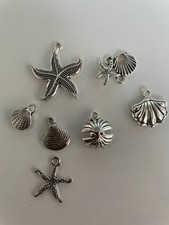 Charm Anhänger Muschel Seestern Muscheln Kettenanhänger Kette  7 Stück
