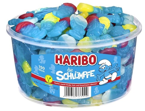 Haribo schlümpfe runddose - schlümpfe,
