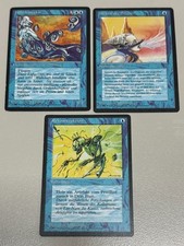 3x Blue Cards MTG - German