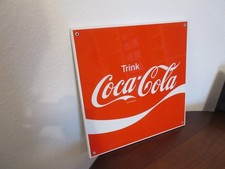Großes Coca-Cola Werbeschild Emaille Werbung Schild sign 80er