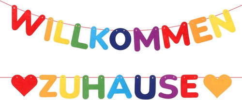 Willkommen zuhause banner bunt - willkommen,