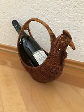 Flaschenkorb Vintage Weinkorb "Huhn-Form", Servierkorb aus dem 60/70er Jahren