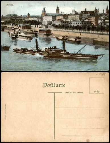 Ansichtskarte mainz dampfer - mainz,