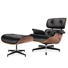 Pro Klassischer Eames Lounge Chair Holz Echtem Echt Leder Sessel Wohnzimme Sofa