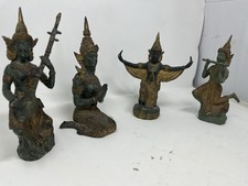 Bronze Figuren Thailand Tempelwächter Asiatika Retro Vintage Set Skulptur
