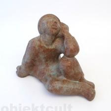 Tonfigur Skulptur J.Fischedick Künstler Keramik 'Träumer' Verträumter sign. 25cm