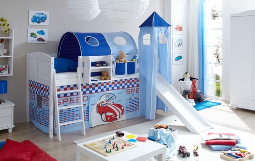 Hochbett mit rutsche - hochbett, turm