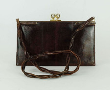 70er 80er vintage esteve SCHLANGENLEDERTASCHE schultertasche messingdetails