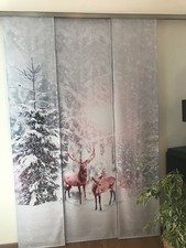 Flächenvorhang ? Schiebegardine ? Motiv  ? Foto ? Winter ?  Reh ? Hirsch?