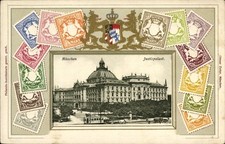 Präge Briefmarken Wappen Ak