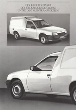OPEL KADETT COMBO E Nutzfahrzeug Prospekt Brochure plus Technik 1987 64
