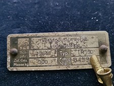 Original Typenschild IWL Troll TR 150 Bj. 64, direkt vom Rahmen, Für Sammler