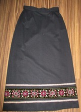 Kuhnen Trachten Vintage Folklore Rock Gr. S 36/38 schwarz TOP