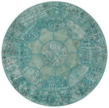 Patchwork Perserteppich Handgeknüpft 150 x 150 cm - Orient Rund 'Jahrgang