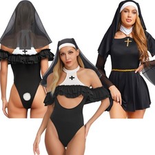 Damen Kostüm Nonne Bodysuit