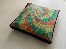 taj Wood & Scherer Dekokissen unbnutzt Geflecht orange grün Jeansstoff 45 x 45cm