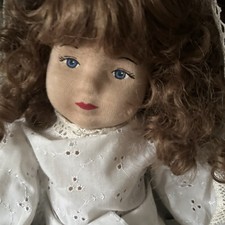 Puppe Stoff, bemalt, alt, mit