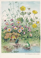 Alte Künstler-AK Die Frühlingssonne scheint so warm Fritz Baumgarten signiert