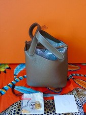 HERMÈS PICOTIN HANDTASCHE SAC LOCK 18 ETOUPE CLEMENCE LEDER GOLD HARDWARE