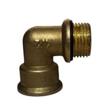 Cornat Winkel 90 Grad, Messing blank mit Innen und Außengewinde ( 1701 )