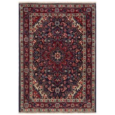 Hamedan 88x64 cm Handgeknüpfter Perserteppich Orient Wolle Carpet Rug Blau