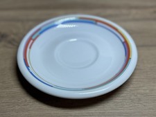 6 x Arzberg Germany Porzellan Untertassen – Buntes Streifendekor – Form 2000