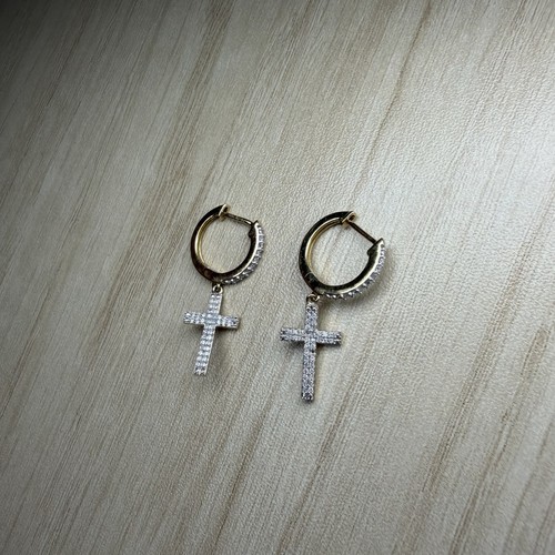 Herren diamant kreuz creolen - herren,