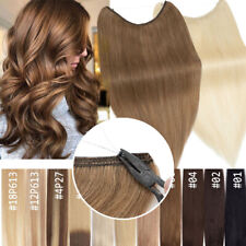 Echthaar Stirnband Clip In Remy Haar Extensions Draht Wire Flip Haarverlängerung