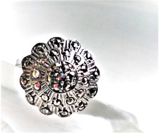 Ring Silber 935 Art Nouveau Jugendstil Historismus Blume Blüte antik Vintage