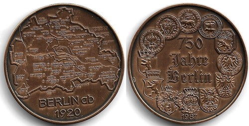 Medaille 750 jahre berlin - jahre, 1987